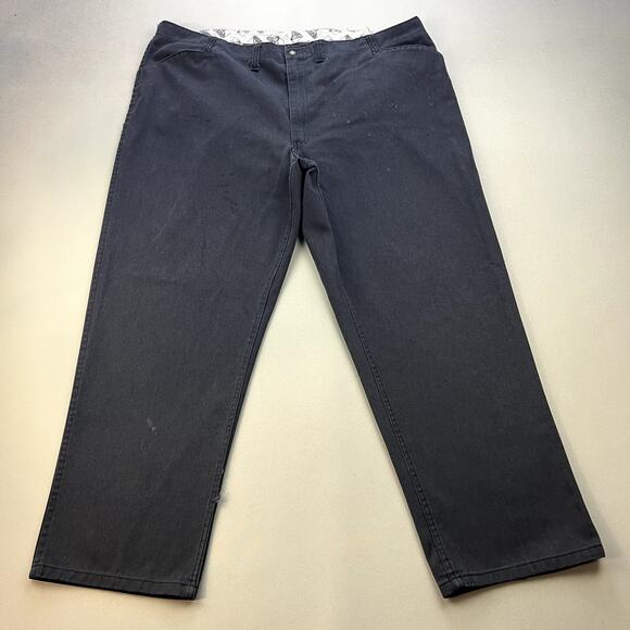 Vintage Ben Davis Pants Mens 48 Black Chino Straight Leg Gorilla Logo Workwear - Picture 4 of 14